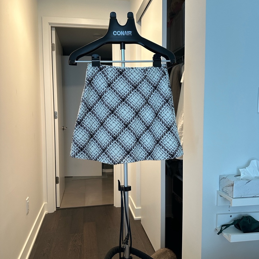 Zara tweed Black and White Skirt